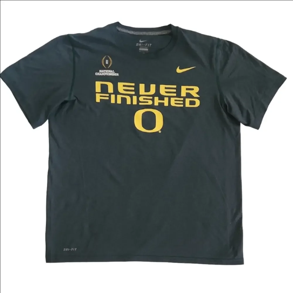 Nike DriFit Oregon Ducks Championship Green & Yellow Short Sleeve Tee